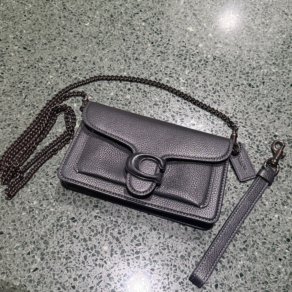 Coach Black Pebbled Leather Wristlet - Picture 5 of 13